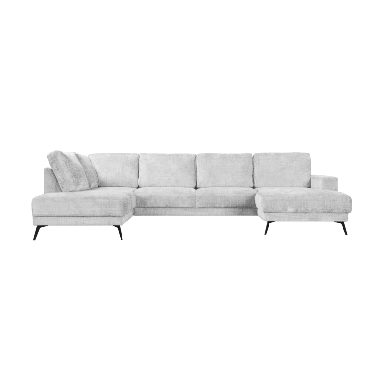 2BM - Canapé d'angle Orion - Gauche - Tissu - Boucle Blanc - - 200x330x150cm