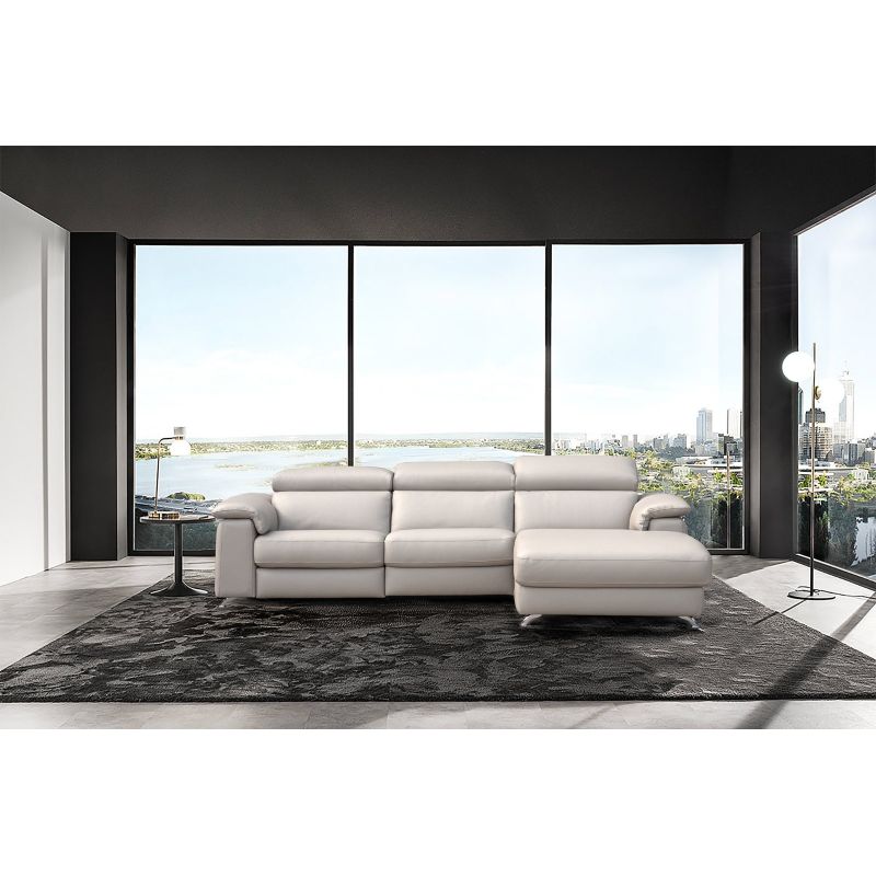 Altoni - Hoeksalon Pandora - Rechts - Leder - Beige - 260x85x172cm