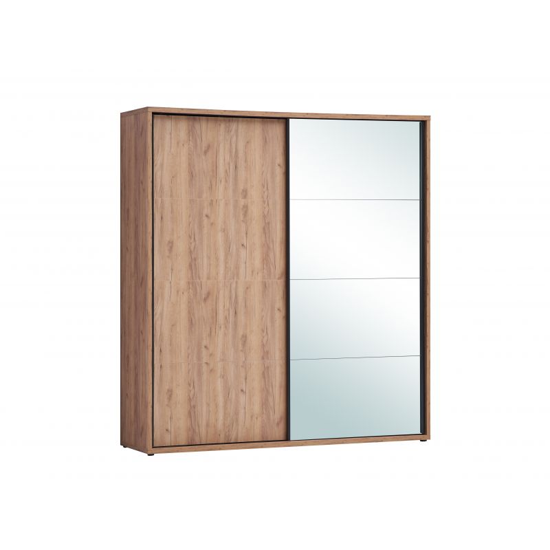 Kleerkast Odessa - 2 Schuifdeuren - Lichte Eik - 200x214x60cm