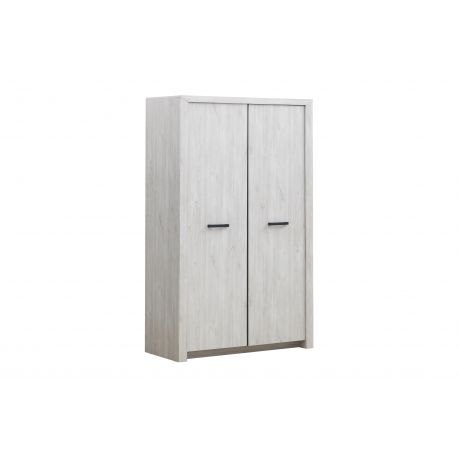 TYC - Armoire Ozark - 2 portes battantes - Chêne Blanc - 126x208x55cm