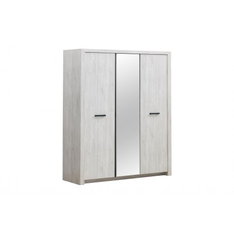 TYC - Armoire Ozark - 3 portes battantes - Chêne Blanc - 173x208x55cm