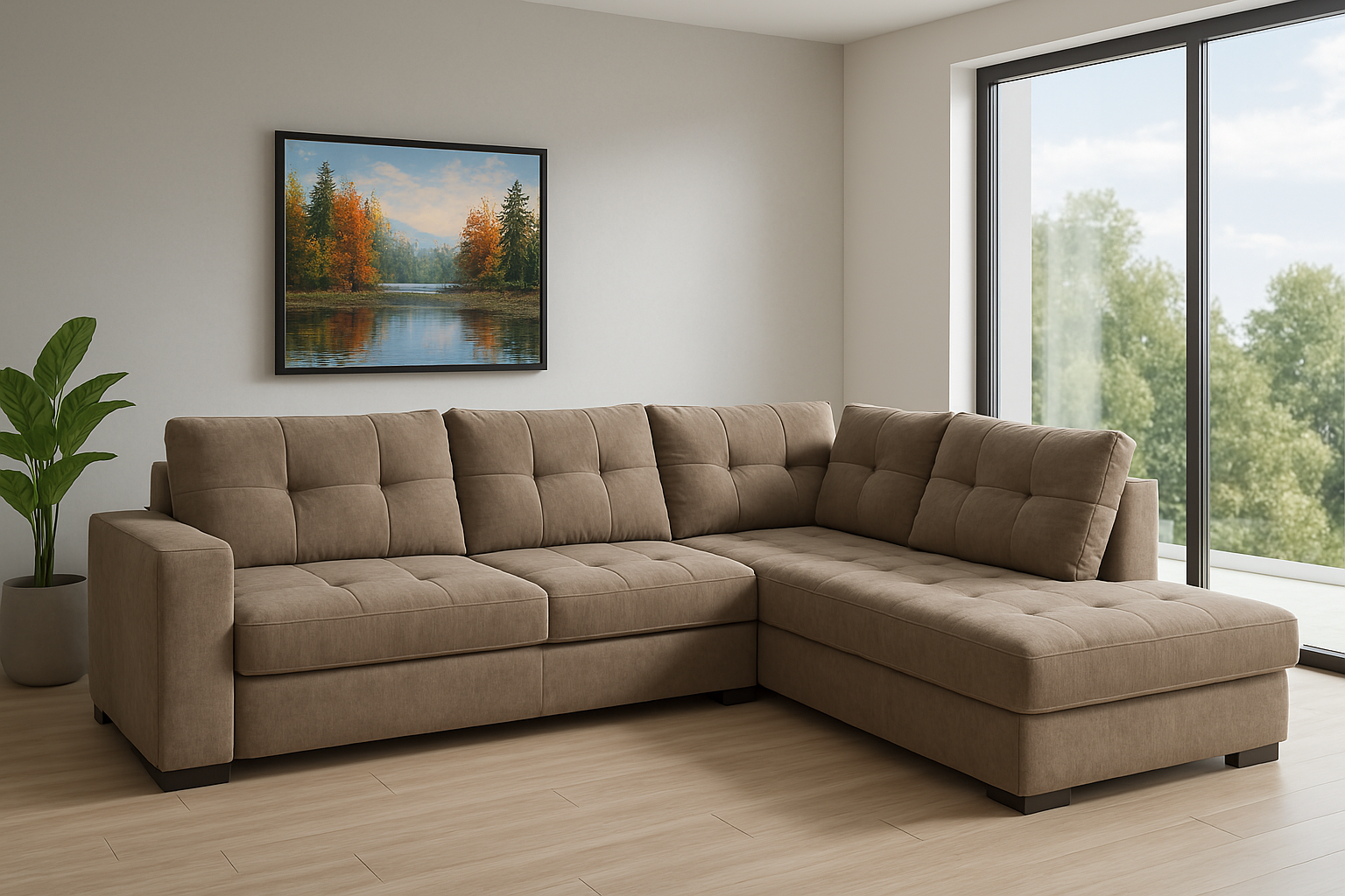 RTE - Salon d'angle Marseille - Tissu - Gris - 220x85x270cm