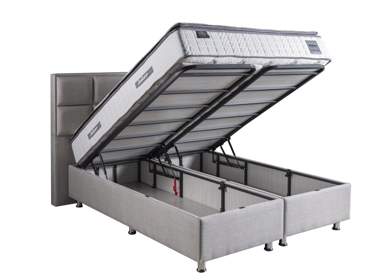 2BM - Sommier Barcelona - Gris - Espace de rangement - 160 x 200 cm