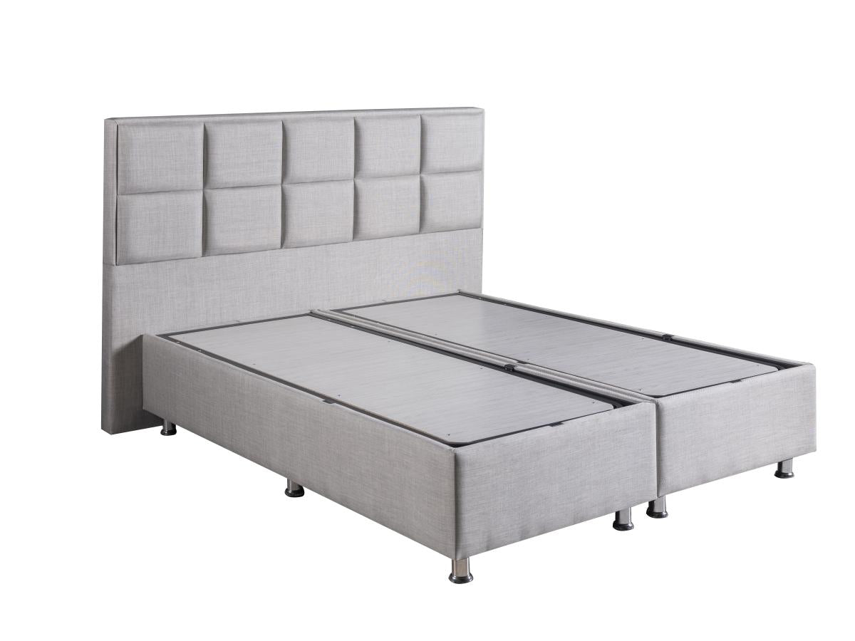 2BM - Sommier Barcelona - Gris - Espace de rangement - 160 x 200 cm