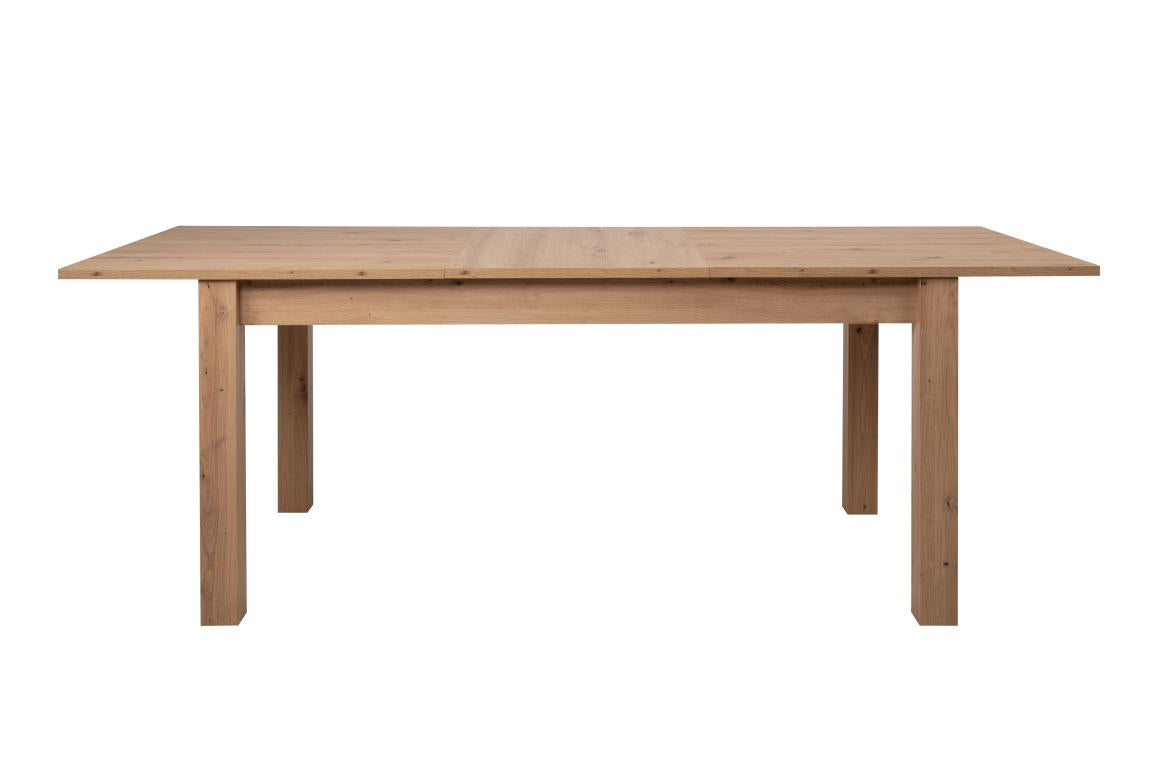 FIN - Table extensible Bergen 50 – blanc – décor chêne - 160(215)x75x90cm
