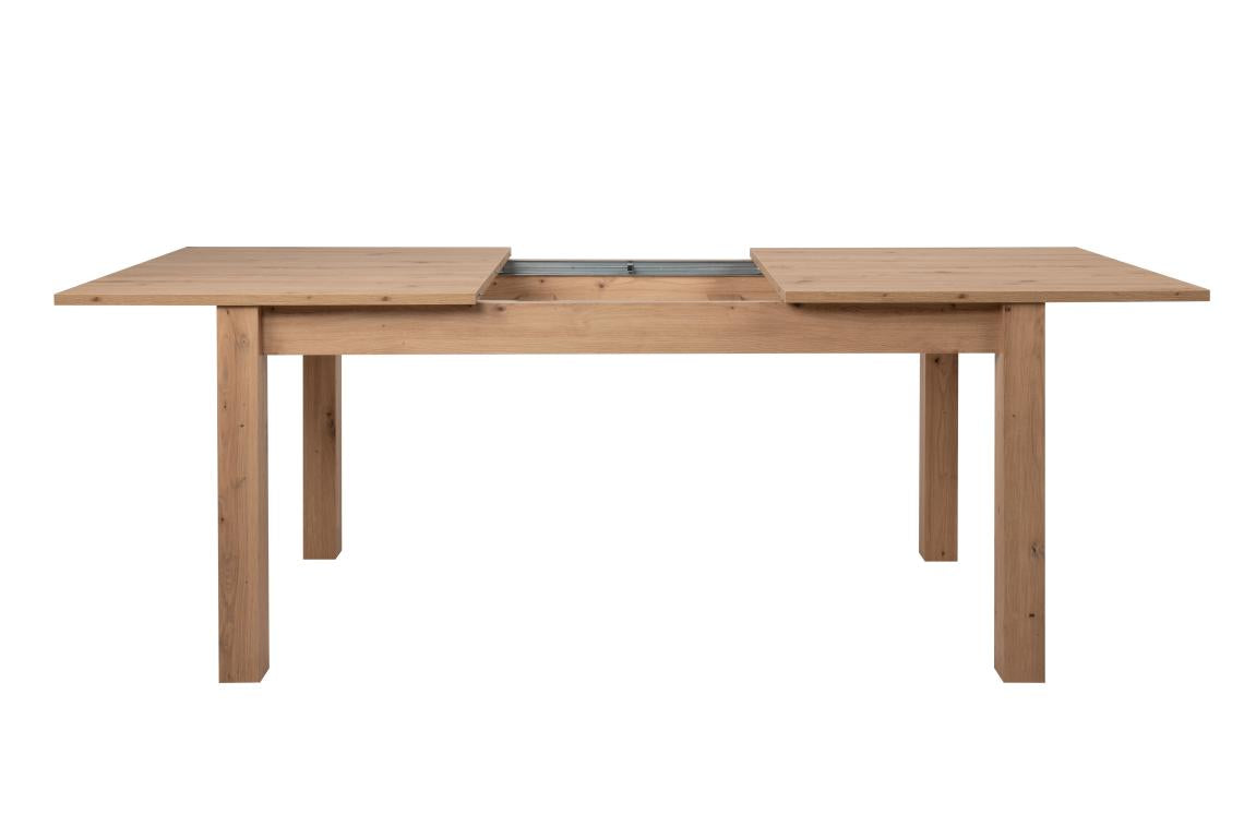 FIN - Table extensible Bergen 50 – blanc – décor chêne - 160(215)x75x90cm