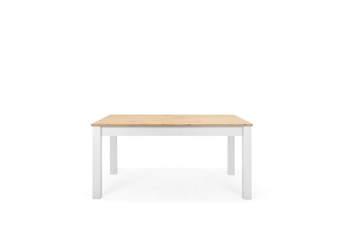 FIN - Verlengbare tafel Bergen 50 – eik – witten décor  - 160(215)x75x90cm