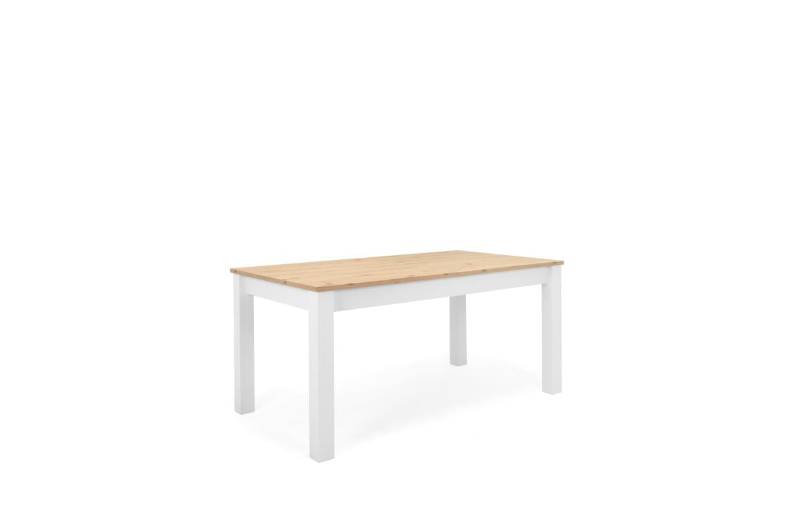 FIN - Verlengbare tafel Bergen 50 – eik – witten décor  - 160(215)x75x90cm