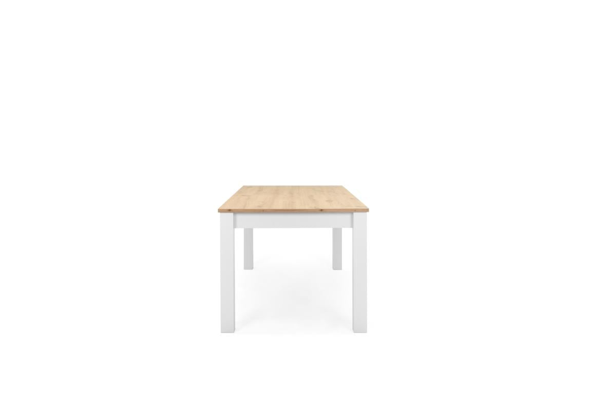 FIN - Verlengbare tafel Bergen 50 – eik – witten décor  - 160(215)x75x90cm
