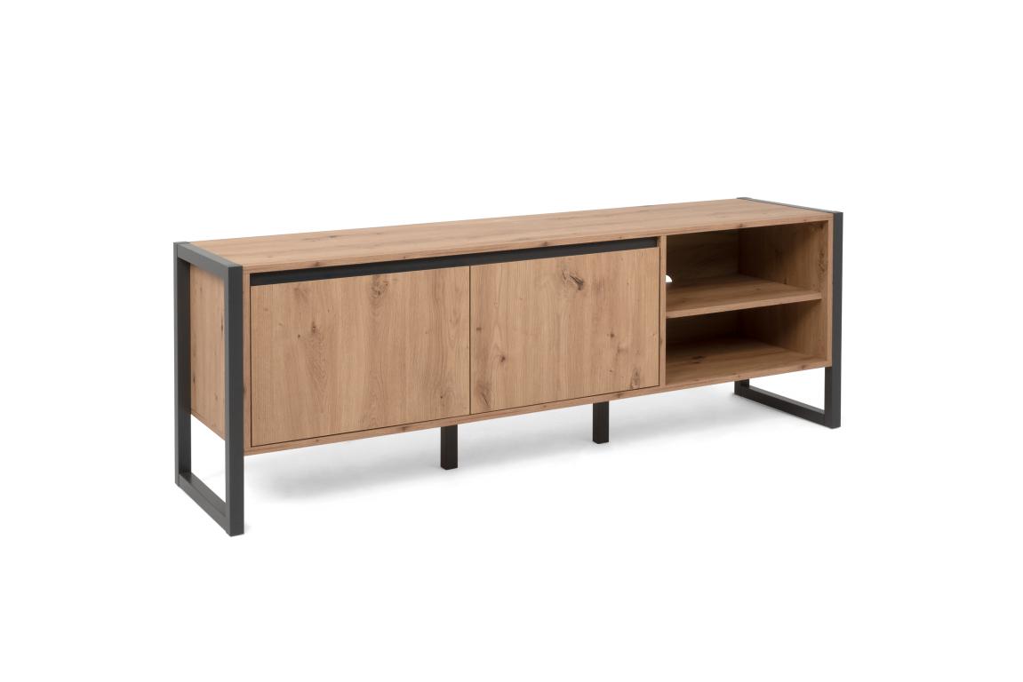 FIN - Meuble TV Denver 54 - chêne artisanal / anthracite - 160x55x40cm