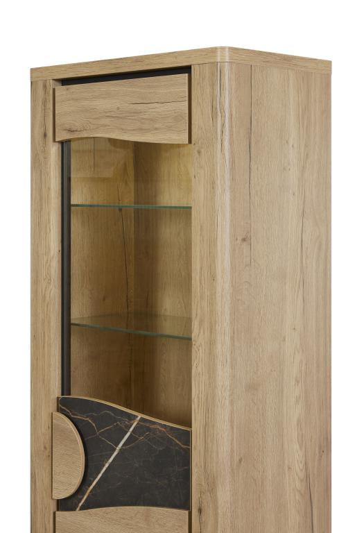 GBO - Tower Valente 1D- Halifax oak+Marble - 76x176/184x43 cm