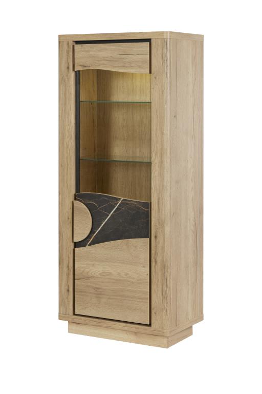 GBO - Tower Valente 1D- Halifax oak+Marble - 76x176/184x43 cm