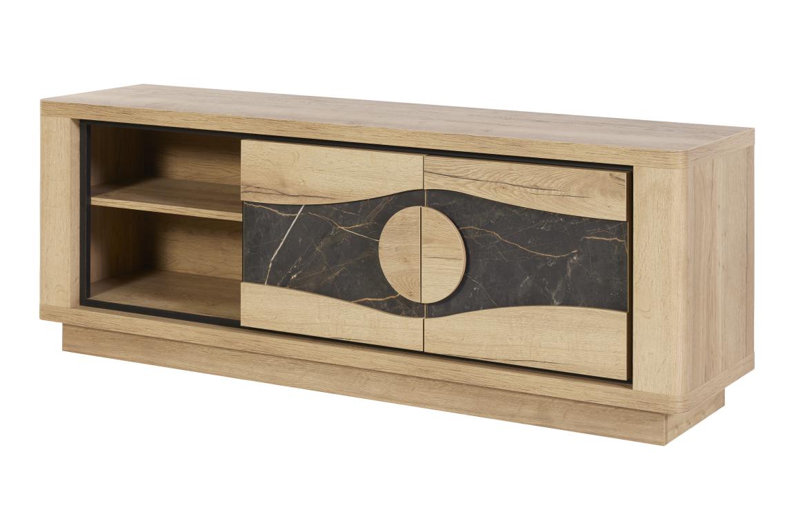 GBO - TV Meubel Valente - Halifax oak+Marble - 170x62/70x43 cm