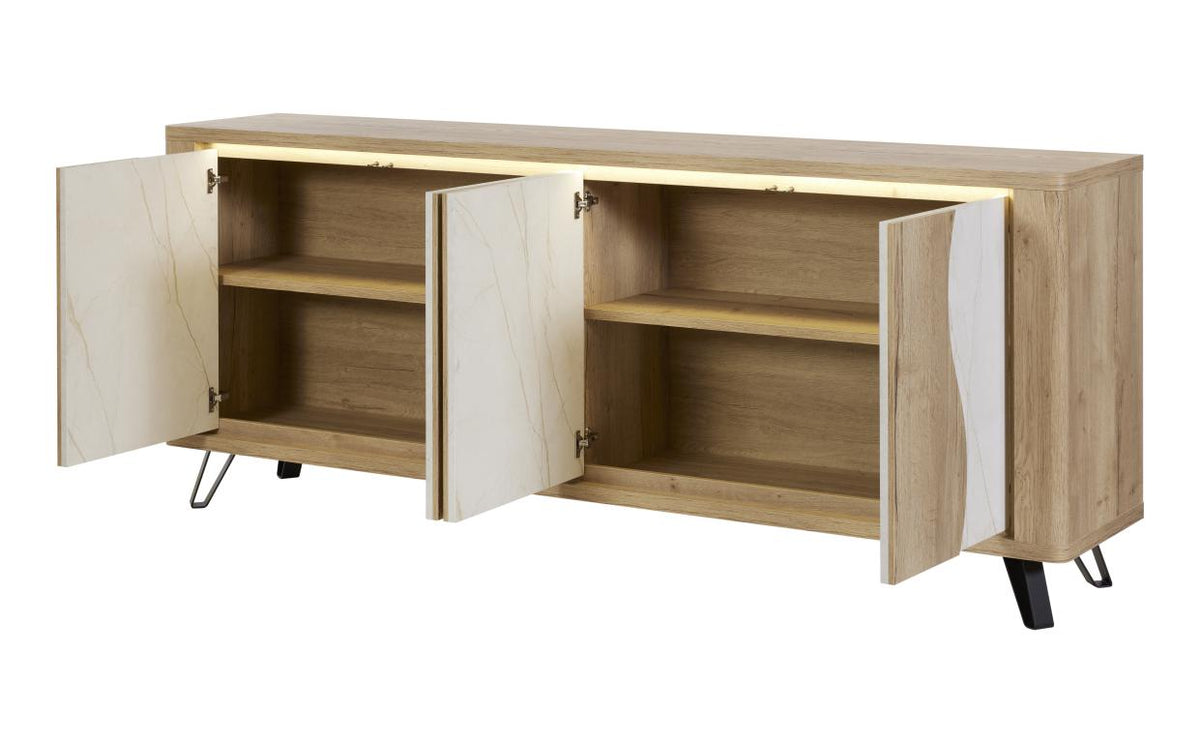 GBO - Dressoir Vincenzo S/P - Halifax oak+Cremona - 210x93/101x48 cm