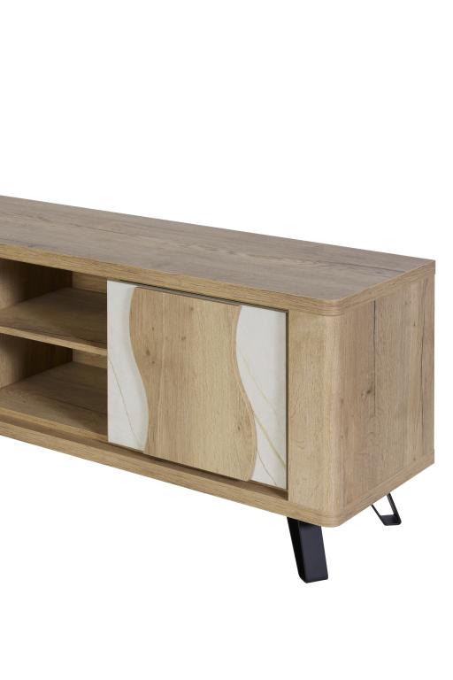 GBO - Meuble TV Vincenzo S/P - Chêne Halifax + Cremona - 170x62/70x43 cm