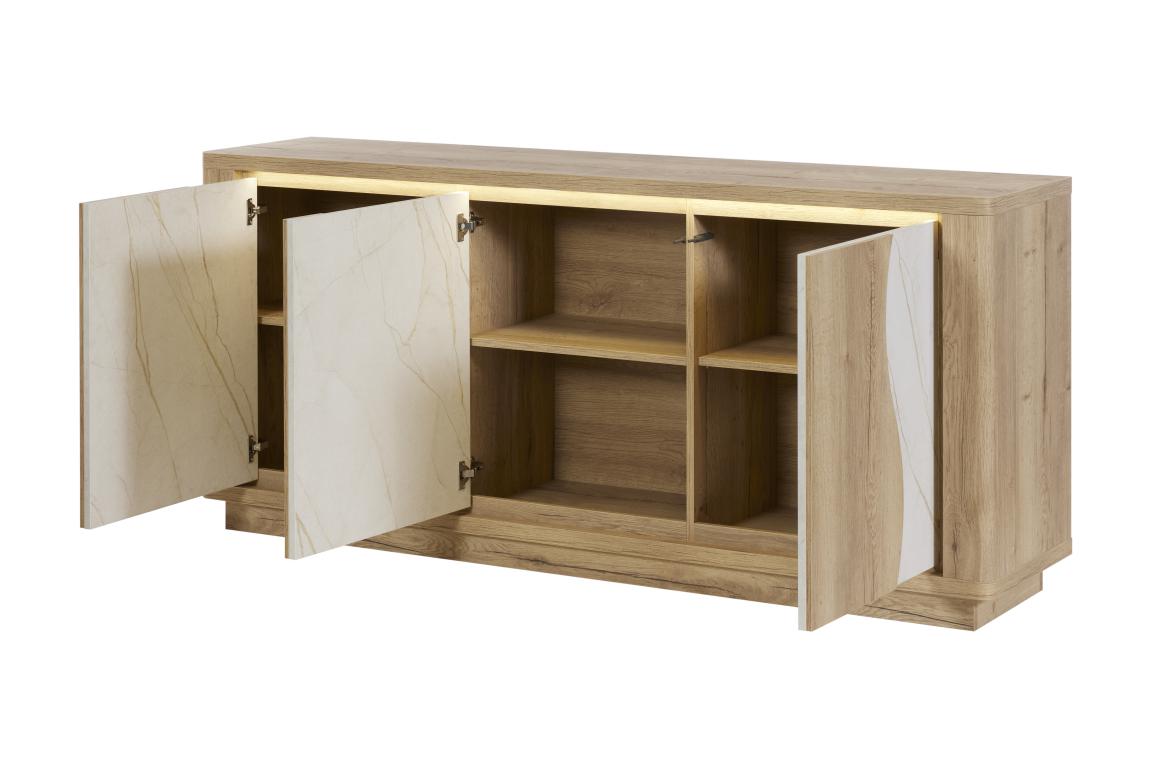 GBO - Dressoir Vincenzo S/P - Halifax oak+Cremona - 210x93/101x48 cm