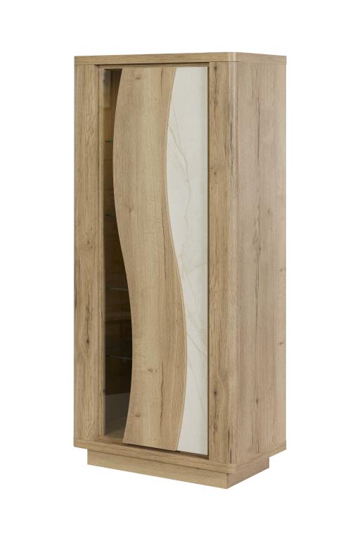 GBO - Vitrine Vincenzo S/P - Halifax oak+Cremona - 76x176/184x43 cm