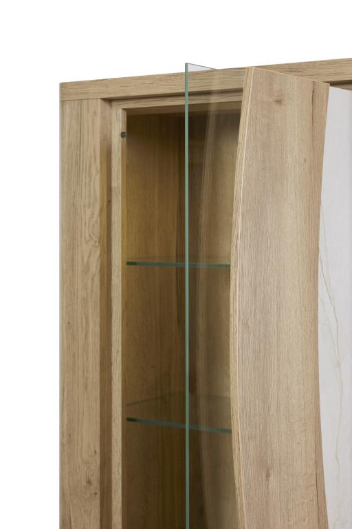 GBO - Vitrine Vincenzo S/P - Halifax oak+Cremona - 76x176/184x43 cm