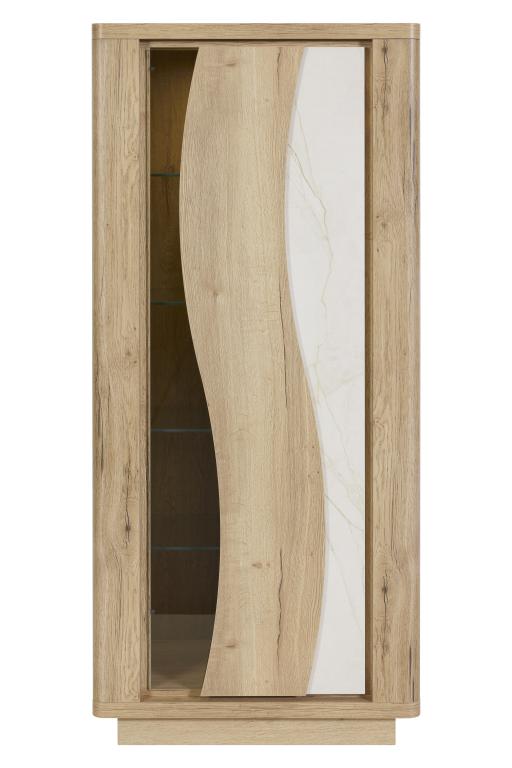 GBO - Vitrine Vincenzo S/P - Halifax oak+Cremona - 76x176/184x43 cm