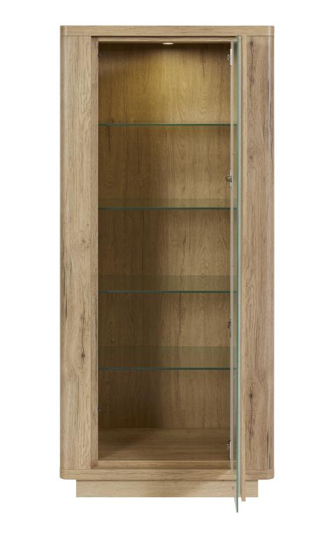 GBO - Vitrine Vincenzo S/P - Halifax oak+Cremona - 76x176/184x43 cm
