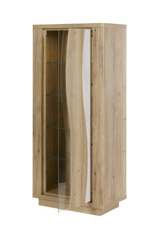 GBO - Vitrine Vincenzo S/P - Halifax oak+Cremona - 76x176/184x43 cm