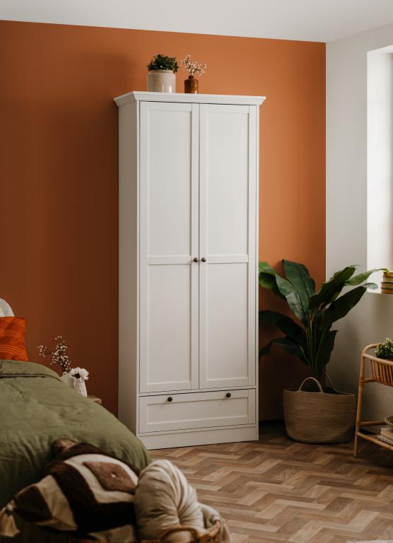 Fin - Schoenenkast Landwood - Wit - 80x200x39 cm