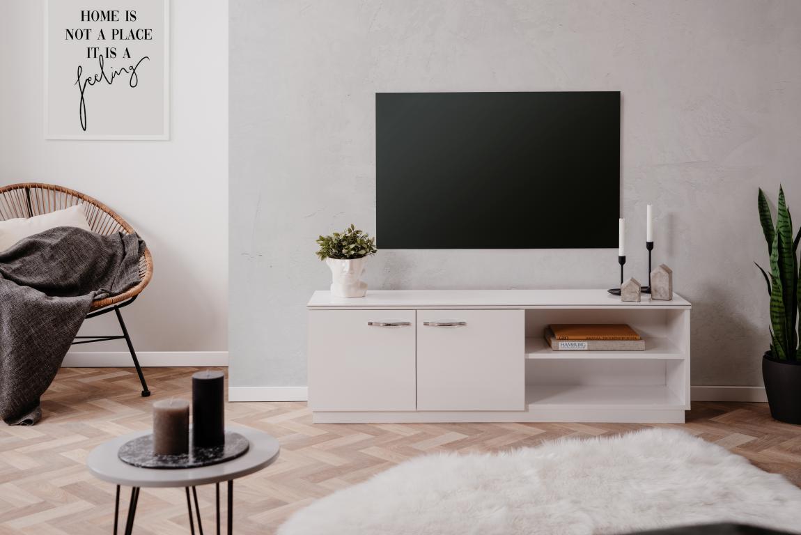 FIN - TV Meubel Monaco 56a – wit décor - 140x45x34cm