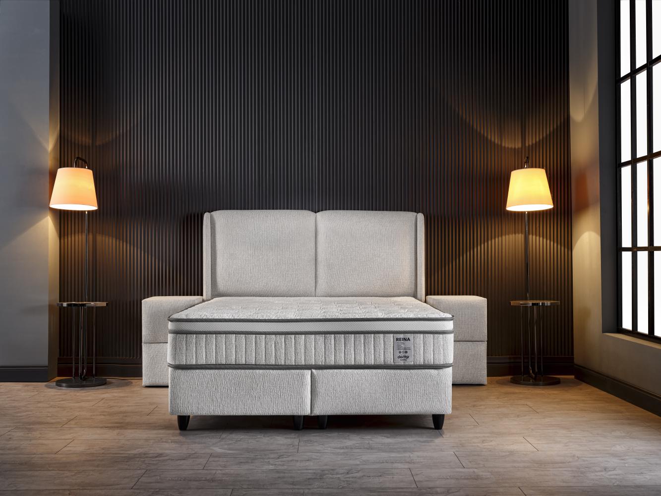 2BM - Boxspring Reina – Ecru stof - Opbergruimte – 160x200cm