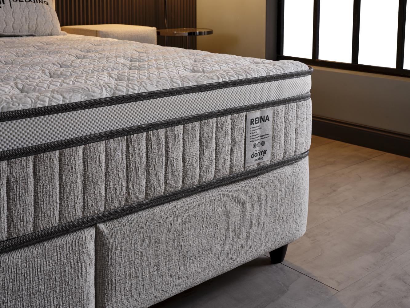 2BM - Boxspring Reina – Ecru stof - Opbergruimte – 160x200cm