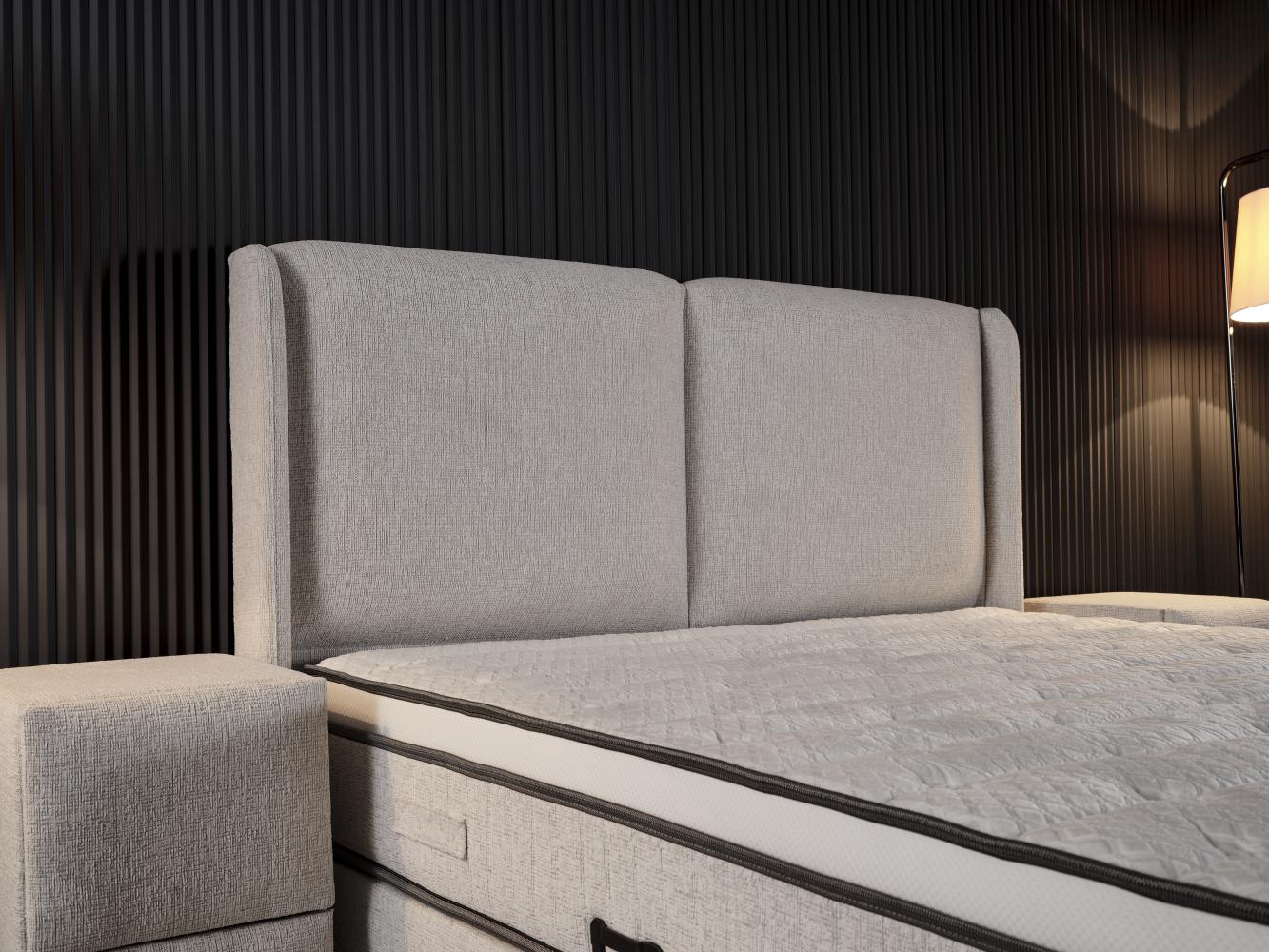 2BM - Boxspring Reina – Ecru stof - Opbergruimte – 160x200cm