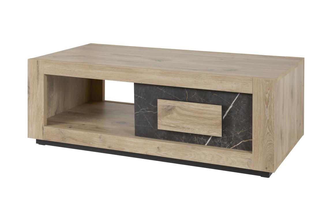 GBO - Table basse Sacha - Chêne canyon & marbre - 130x65x45 cm