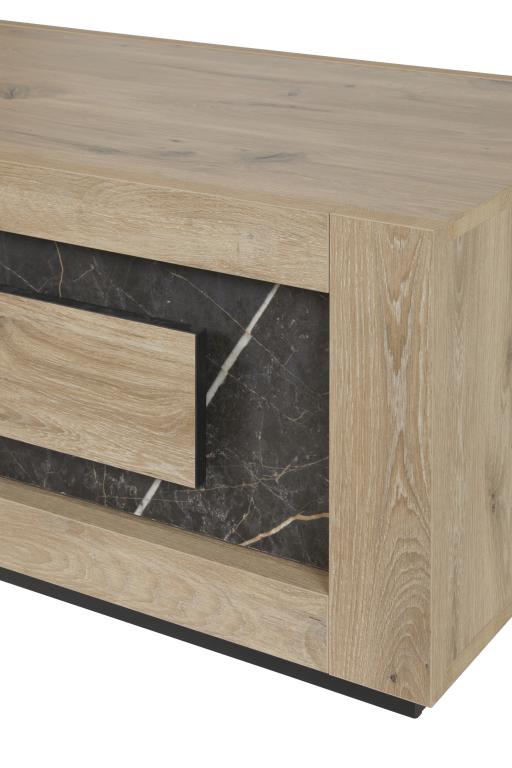 GBO - Table basse Sacha - Chêne canyon & marbre - 130x65x45 cm