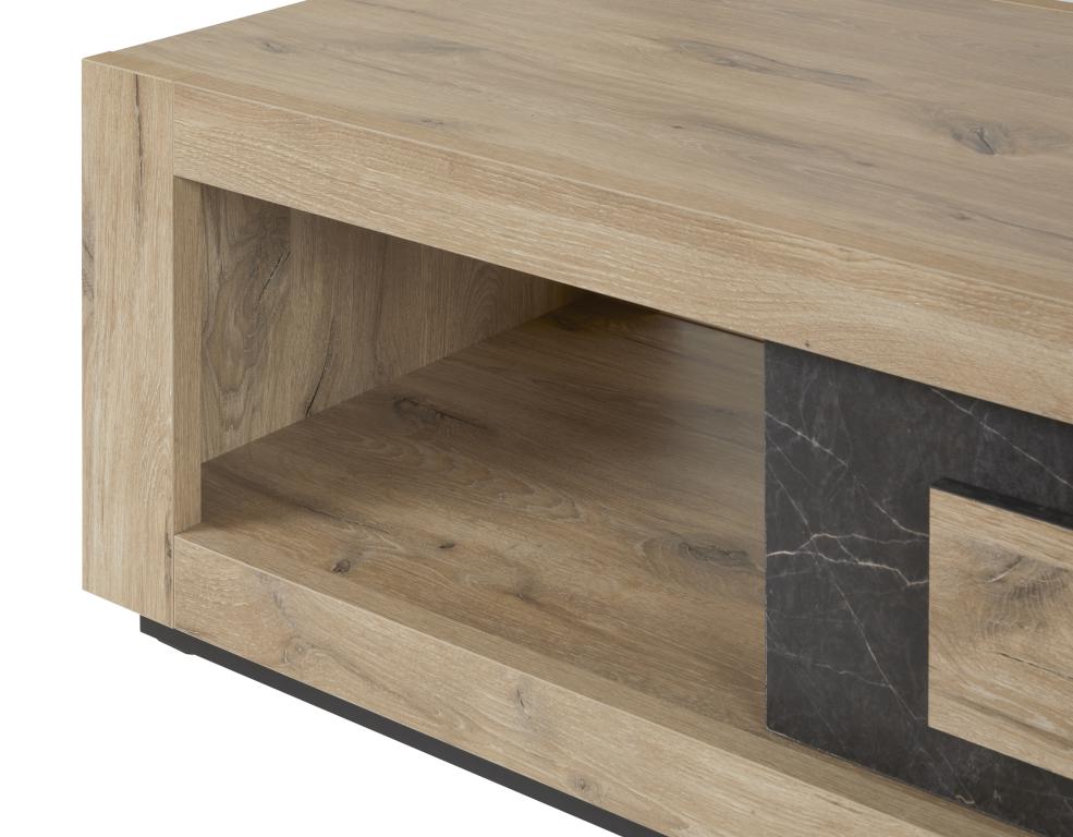 GBO - Table basse Sacha - Chêne canyon & marbre - 130x65x45 cm