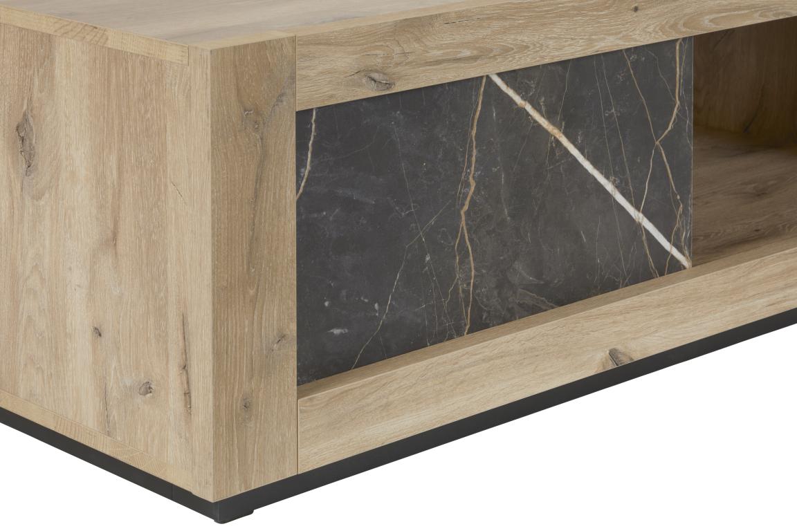 GBO - Table basse Sacha - Chêne canyon & marbre - 130x65x45 cm