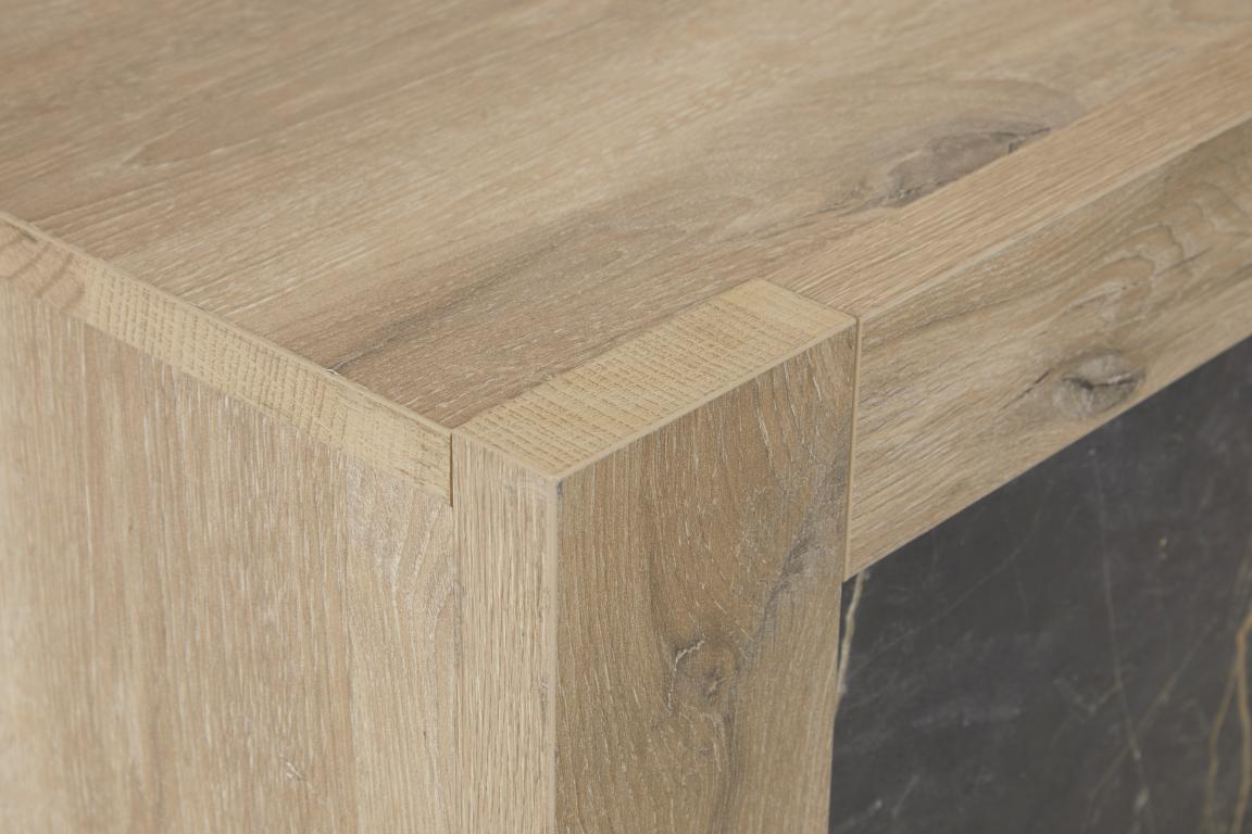 GBO - Table basse Sacha - Chêne canyon & marbre - 130x65x45 cm