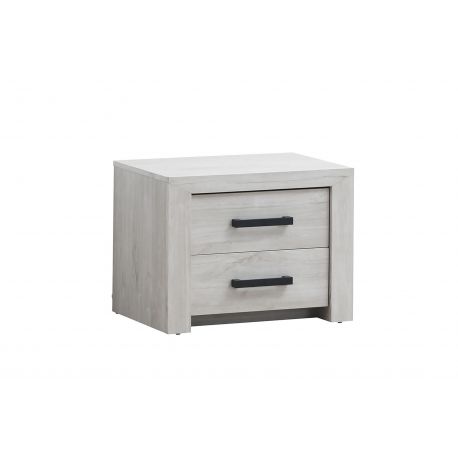TYC - Table de Chevet Ozark - Chêne Blanc - 58x45x45cm