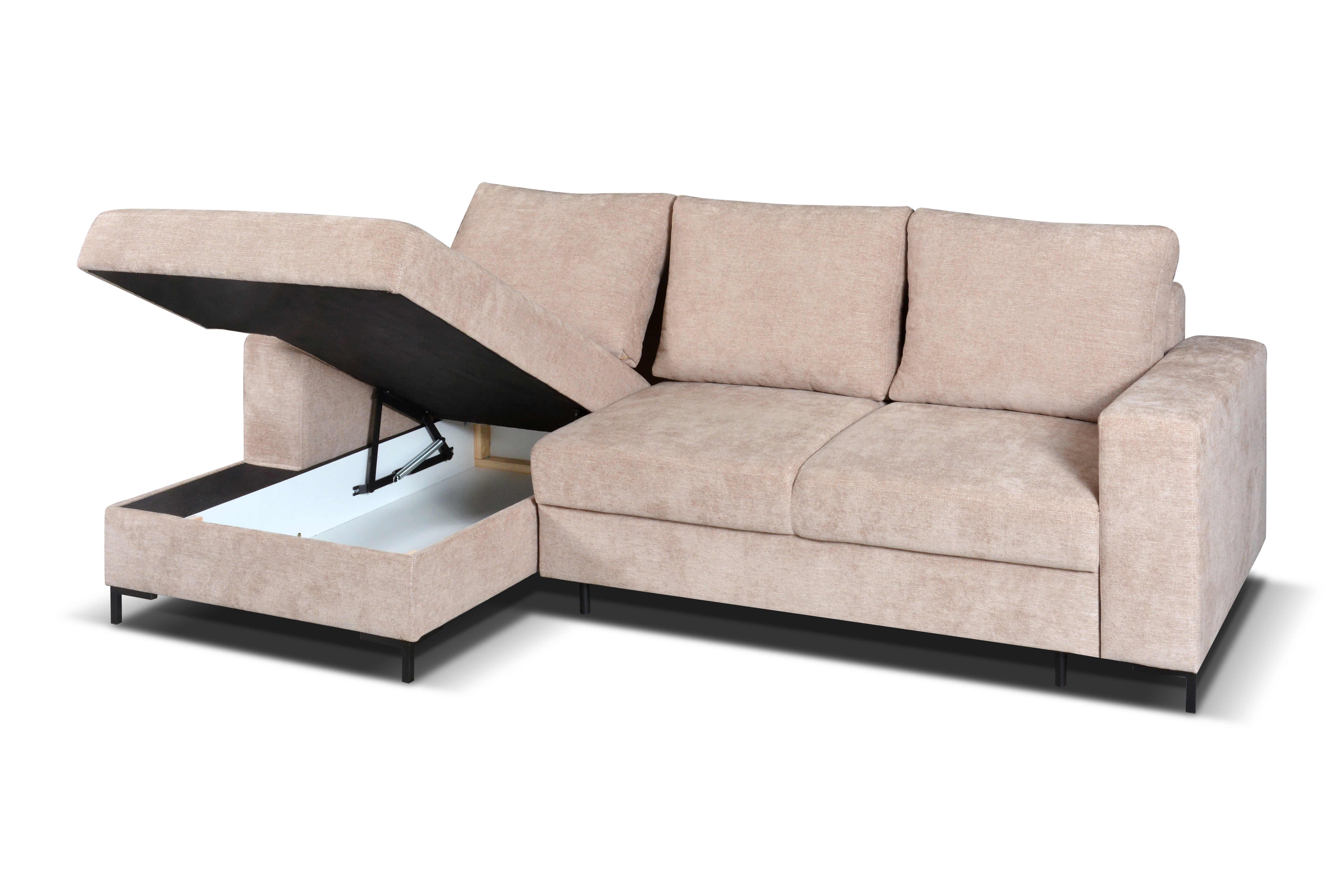 2BM - Salon Edina – Fonction lit – Espace de rangement – ​​Gauche – 145x242x95cm