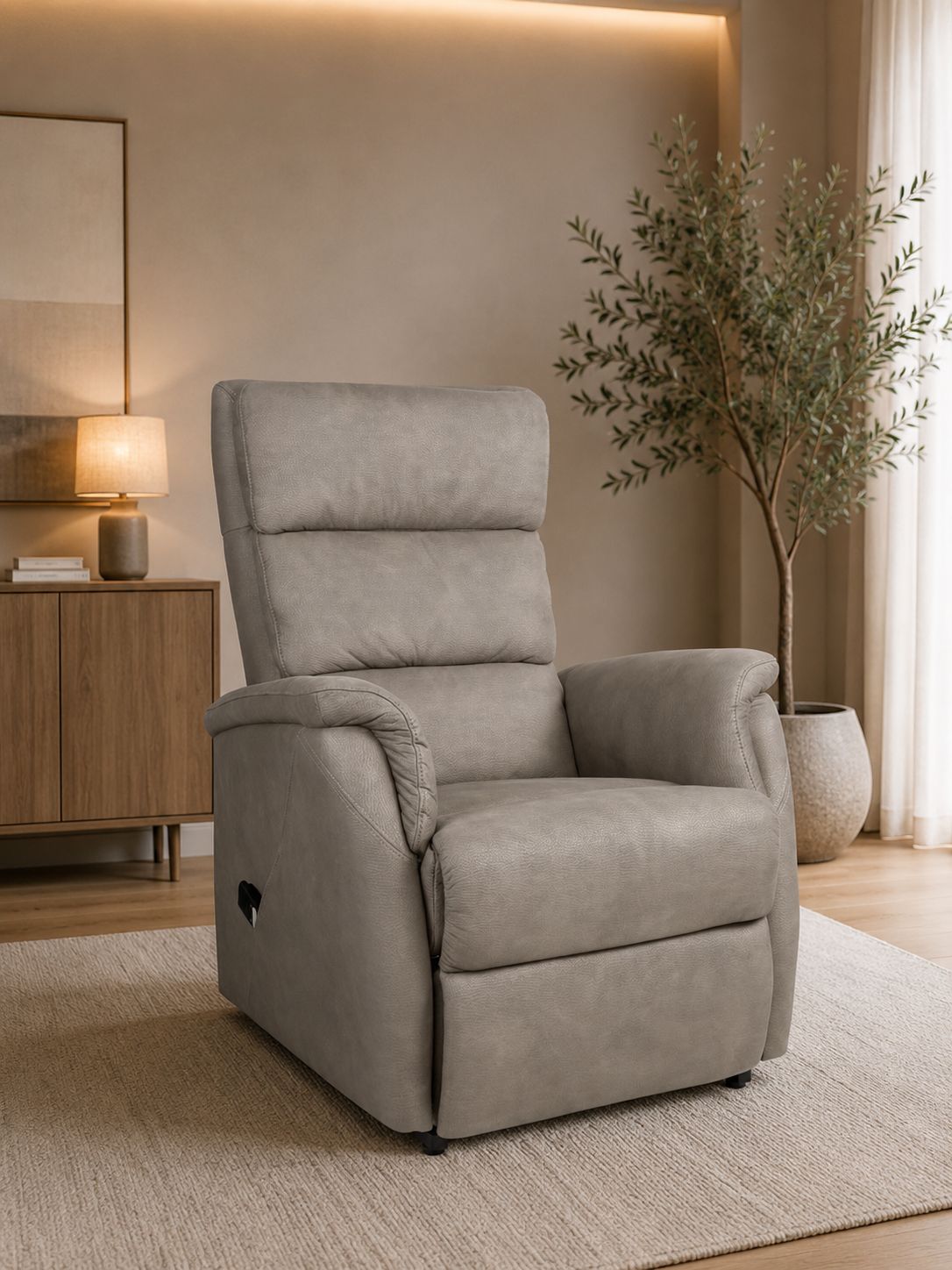 ORN - Elektrische relax Palma - Stof - Grijs - Twee motoren - 75x116x55cm
