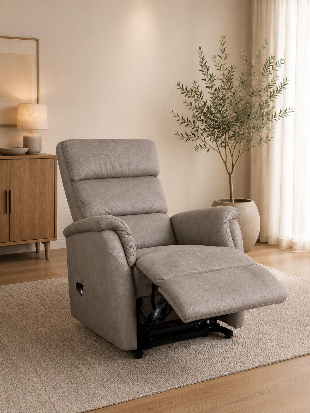 ORN - Fauteuil releveur électrique Palma - Tissu - Gris - Deux moteurs - 75x116x55cm