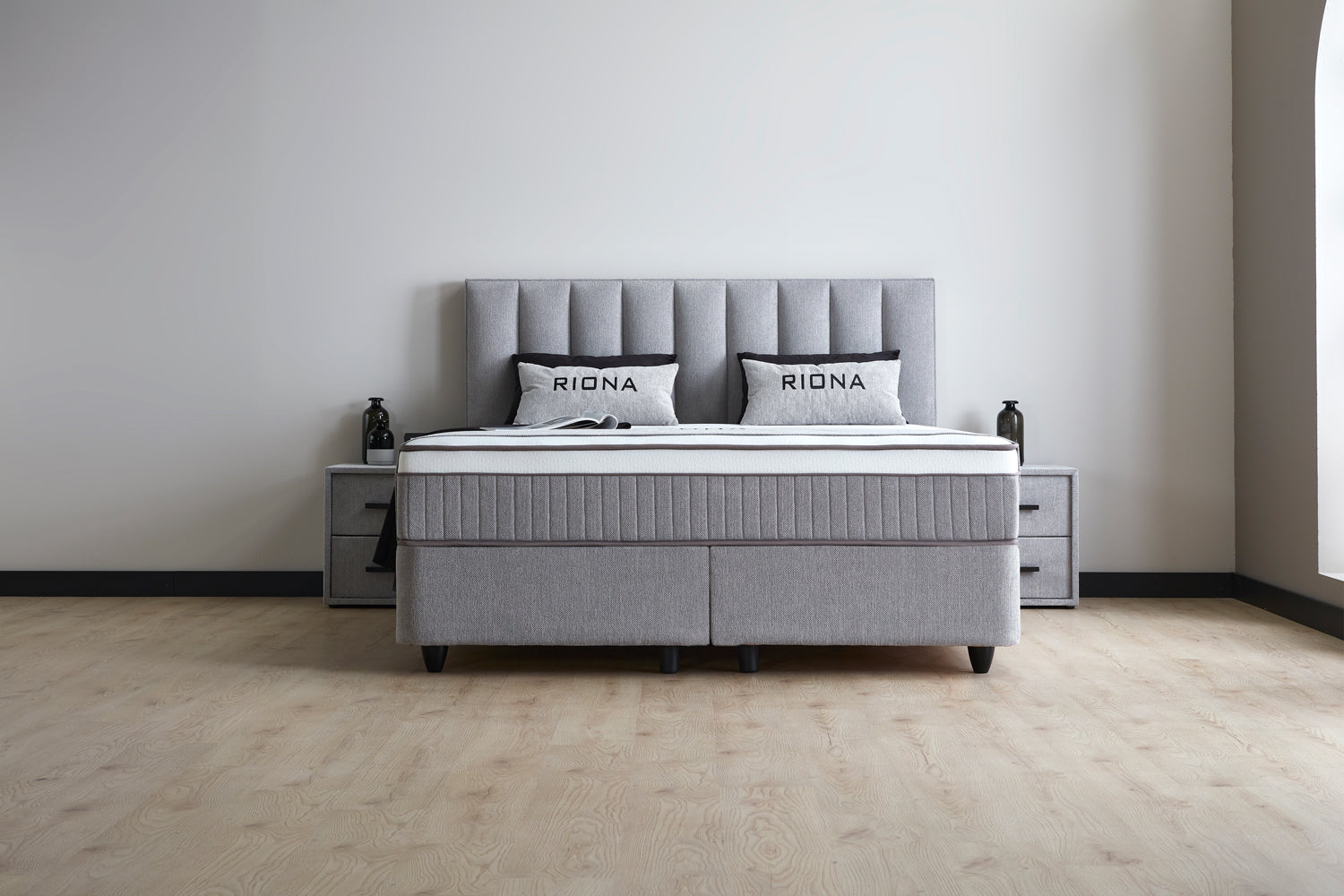 BSP - Boxspring Maya - Stof - Grijs - 160x110x200cm