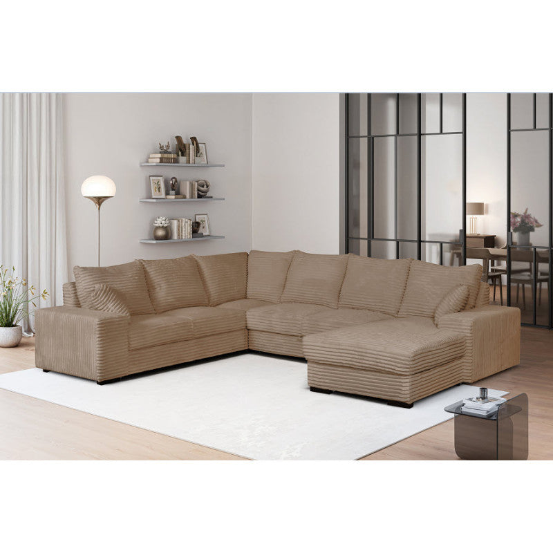 MLM - Salon Diana Rechts - Bruin Stof - 267×340×180 cm