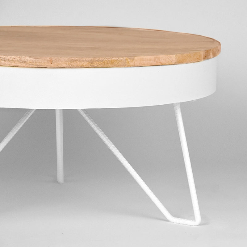 LABEL51 Salontafel Saran - Wit - Metaal - Rond - 80 cm