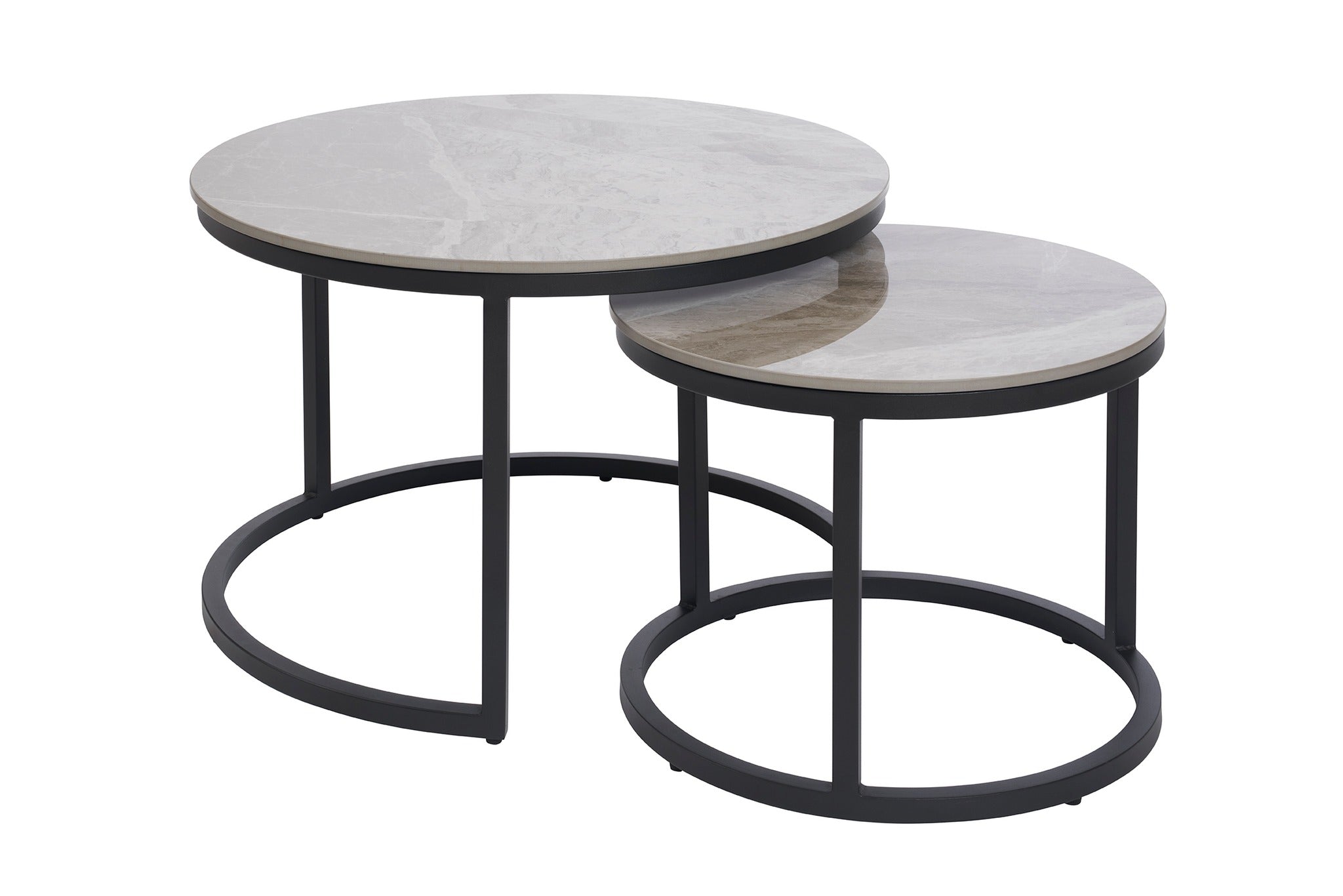 GBO - Set van 2 Salontafels Kera - Grijs Keramiek - -70 en -50cm
