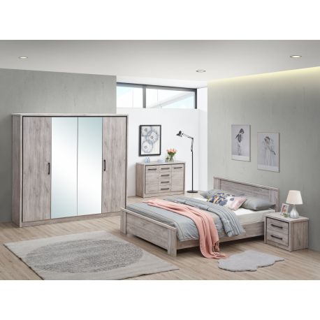 TYC - Chambre Olympia - Ensemble 4 pièces - Chêne Gris