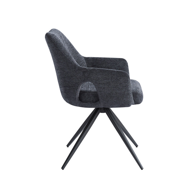 2BM - Chaise Sahana – Noir – Tissu - 63x53x84cm