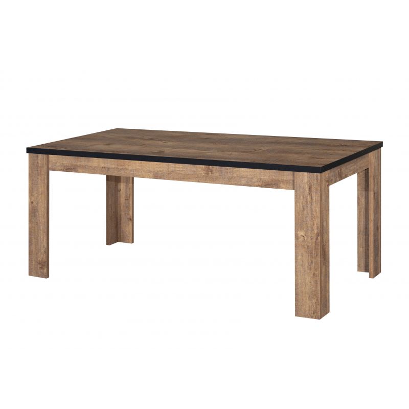 TYC - Table Oscar - Chêne Foncé/Noir - 180x75x90cm