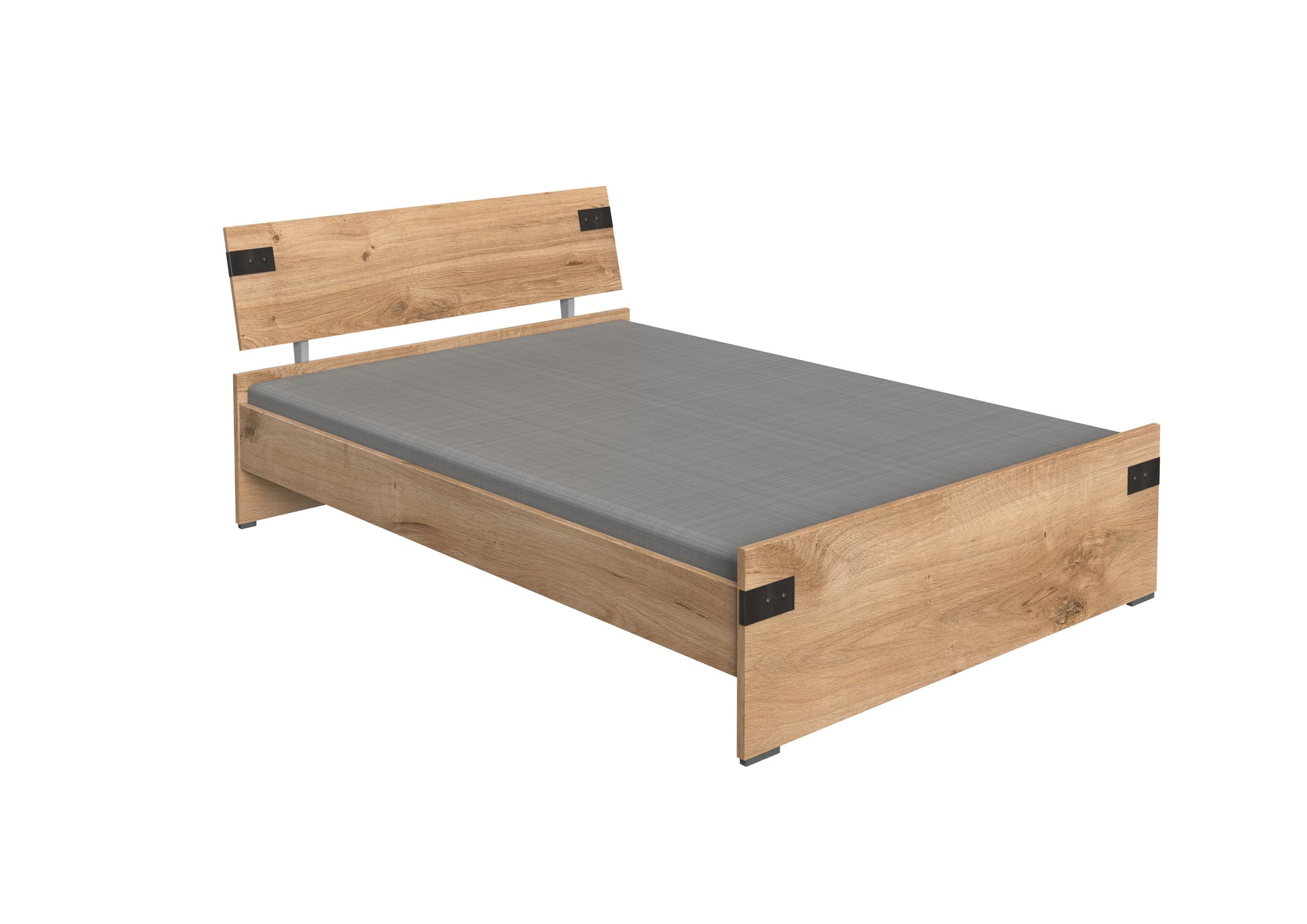 Image of Wimex - Twijfelaar Liverpool - Donkere Eik - 120x85x200cm. Stoer bed 1 persoons in dekor stijgereik/graphite; <br>Uw kind of tiener zal met dit mooi bed van...